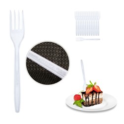 widelec biały plastikowy