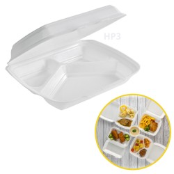 Trójdzielny pojemnik obiadowy z polistyrenu