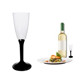kieliszek do szampana na czarnej stopce