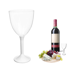 kieliszek do szampana na białej stopce