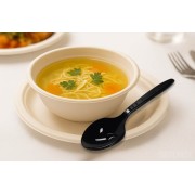 czarna łyżka plastikowa jednorazowa wielokrotnego użytku