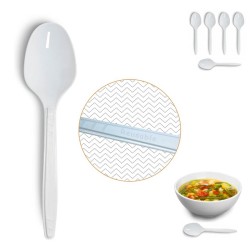 łyżka biała wielokrotnego użytku plastikowa