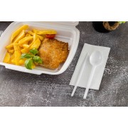 plastikowa biała łyżka