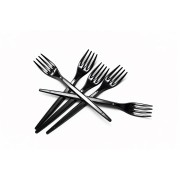 plastikowe czarne sztućce wielokrotnego użytku