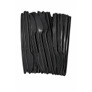 Noże z plastiku ekonomiczne czarne wielorazowe