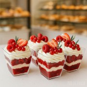 szkłopodobne pojemniczki na deserki