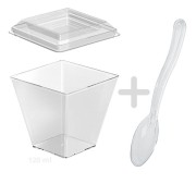 szkłopodobne pojemniczki na deserki