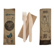 Zestaw sztućców ekologicznych drewnianych  jednorazowych