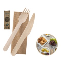 Zestaw sztućców drewnianych jednorazowych ekologicznych