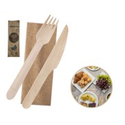 Zestaw sztućców drewnianych jednorazowych ekologicznych