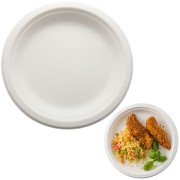 Talerz jednorazowy z trzciny cukrowej 260 mm, 50 szt. / 500 szt. w kartonie