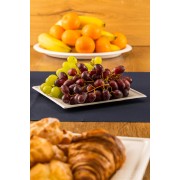 białe naturalne kwadratowe talerze obiadowe EKO