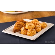 kwadratowe talerze z trzciny cukrowej ekologiczne